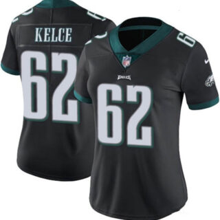 Women's Philadelphia Eagles #62 Jason Kelce Black Vapor Untouchable Limited Stitched Football Jersey(Run Small)