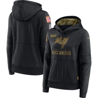 Women's Tampa Bay Buccaneers Nike 2020 Salute to Service Performance Pullover Hoodie Black