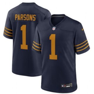 Women's Green Bay Packers Micah Parsons #1 Blue Nike F U S E Stitched NFL Jersey