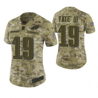 Women Philadelphia Eagles #19 Golden Tate Camo 2018 Salute to Service Limited Jersey