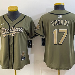 Women's Los Angeles Dodgers #17 Shohei Ohtani Olive 2026 Military Appreciation Game Day