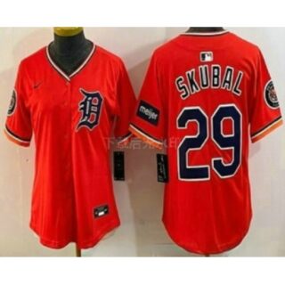 Women's Detroit Tigers #29 Tarik Skubal Orange Stadium Jersey