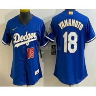 Women's Los Angeles Dodgers #18 Yoshinobu Yamamoto MVP Blue Limited Stitched Jersey
