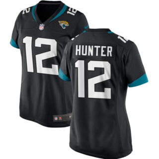 Women's #12 Travis Hunter Black Jacksonville Jaguars 2025 NFL Draft First Round Pick Team Game Player Jersey