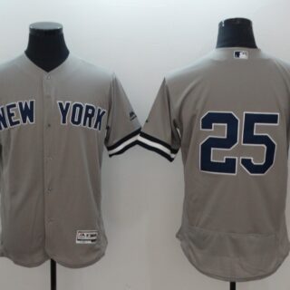 Yankees 25 Gleyber Torres Gray Flexbase Jersey