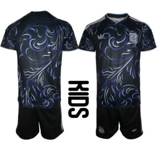 Youth Argentina Blank Away Soccer Jersey Suit