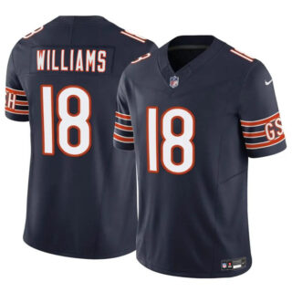 Youth Chicago Bears #18 Caleb Williams Navy 2024 Draft F.U.S.E Vapor Stitched Football Jersey