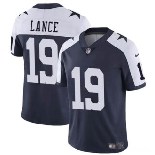 Youth Dallas Cowboys #19 Trey Lance Navy White Thanksgiving Vapor Untouchable Limited Stitched Football Jersey