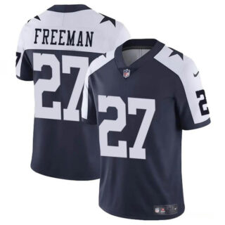 Youth Dallas Cowboys #27 Royce Freeman Navy White Thnaksgiving Vapor Untouchable Limited Stitched Football Jersey