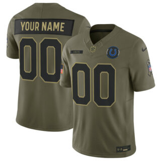 Youth Indianapolis Colts Active Player Custom Olive 2025 F.U.S.E. Salute to Service Limited Stitched Football Jersey