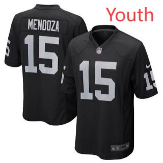 Youth Las Vegas Raiders #15 Fernando Mendoza Black Vapor Limited Stitched Jersey