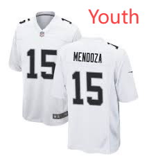 Youth Las Vegas Raiders #15 Fernando Mendoza White Vapor Limited Stitched Jersey