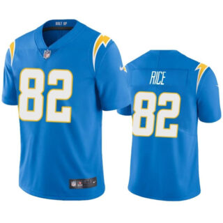 Youth Los Angeles Chargers #82 Brenden Rice Light Blue 2024 Draft Vapor Limited Stitched Football Jersey