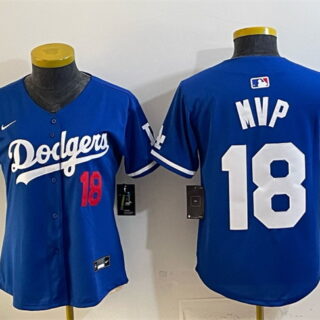 Youth Los Angeles Dodgers #18 MVP Royal 2025 World Series Champions Patch Limited Stitched Baseball Jersey