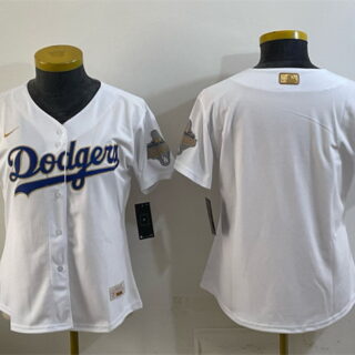 Youth Los Angeles Dodgers Blank White 2026 Gold Collection Stadium Stitched Baseball Jersey