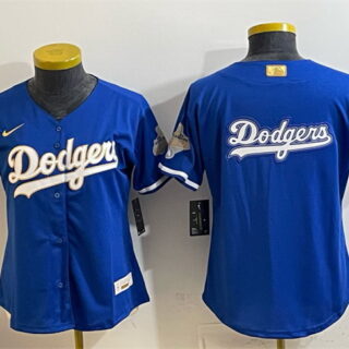 Youth Los Angeles Dodgers Team Big Logo Royal 2026 Alternate Gold Collection Stadium Stitched Baseball Jersey