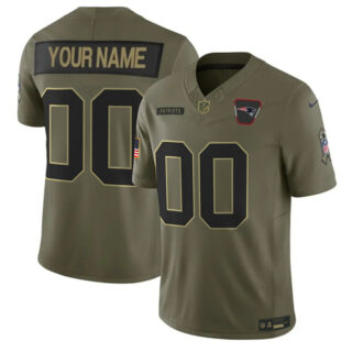 Youth New England Patriots Active Player Custom Olive 2025 F.U.S.E. Salute to Service Limited Stitched Football Jersey