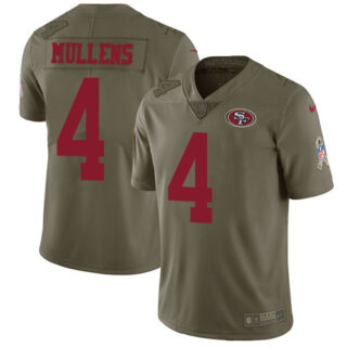 Youth Nike 49ers #4 Nick Mullens Olive Youth Stitched NFL Limited 2017 Salute to Service Jersey