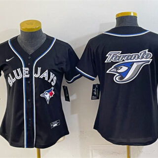 Youth Toronto Blue Jays Team Big Logo 2026 Fashion Replica Black Out Stitched Baseball Jersey
