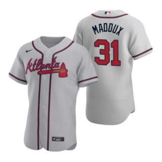 Men's Greg Maddux Atlanta Braves Flex Base Jersey Gray