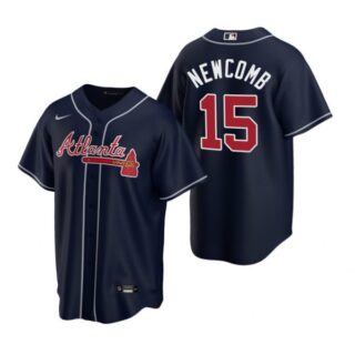Men's #15 Sean Newcomb Atlanta Braves Cool Base Jersey Navy