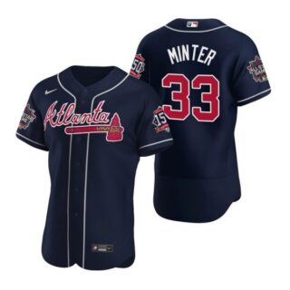 Men's A.J. Minter Atlanta Braves Flex Base All Star Jersey Navy