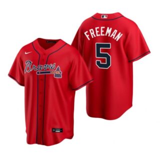 Men's #5 Freddie Freeman Atlanta Braves Cool Base Jersey Red