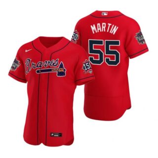Men's Chris Martin Atlanta Braves Flex Base All Star Jersey Red