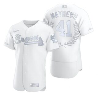 Men's Eddie Mathews Atlanta Braves Flex Base Jersey White Award
