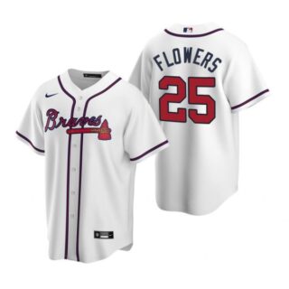 Men's Tyler Flowers Atlanta Braves Cool Base Jersey White