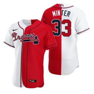 Men's #33 A.J. Minter Atlanta Braves Flex Base Jersey Red