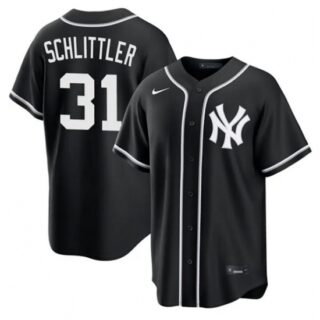 Men's New York Yankees #31 Cam Schlittler 2026 Fashion Replica Black Out Stitched Baseball Jersey