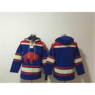 Men's Buffalo Bills Blank Royal Ageless Must-Have Lace-Up Pullover Hoodie