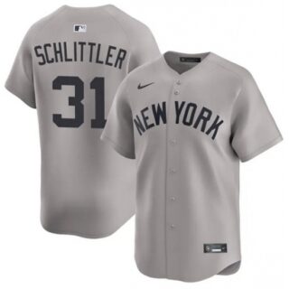 Men's New York Yankees #31 Cam Schlittler Gray 2026 Road Limited Stitched Baseball Jersey