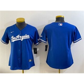 Women's Los Angeles Dodgers Blank Royal Alternate Stadium Stitched Baseball Jersey(Run Small)