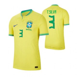 Youth Thiago Silva Brazil National Team Yellow Home Soccer Jersey 2022-23