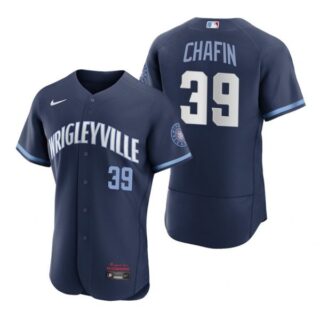 Men's - Flex Base Chicago Cubs Andrew Chafin City Connect Wrigleyville Jersey Navy Stitched