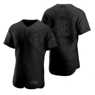 Men's Lee Smith Chicago Cubs Flex Base Jersey Black Award