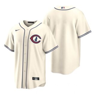 Men's Cool Base Chicago Cubs Blank 2022 Field of Dreams Cream Stitched Jersey