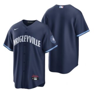 Youth Chicago Cubs Blank City Connect Wrigleyville Jersey Navy Stitched