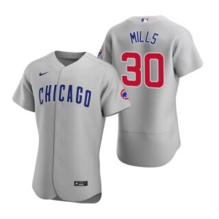 Men's Alec Mills Chicago Cubs Flex Base Jersey Gray