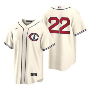 Men's Cool Base Chicago Cubs Jason Heyward 2022 Field of Dreams Cream Stitched Jersey