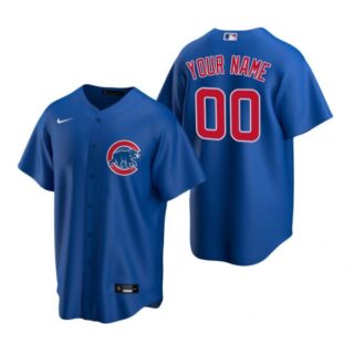 Men's Custom Chicago Cubs Cool Base Jersey Royal