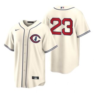 Men's Cool Base Chicago Cubs Ryne Sandberg 2022 Field of Dreams Cream Stitched Jersey