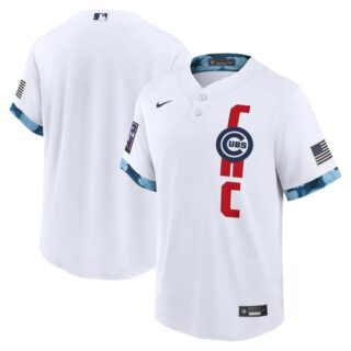 Men's - Cool Base Chicago Cubs 2021 MLB All-Star White Jersey Worn In-Game - Stitched