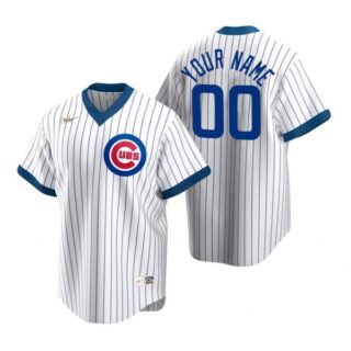 Men's Custom Chicago Cubs Cool Base Jersey White Cooperstown