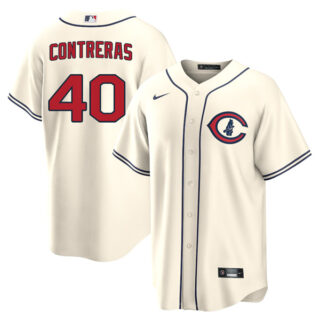 Men's Cool Base Chicago Cubs Willson Contreras 2022 Field of Dreams Cream Stitched Jersey With Name