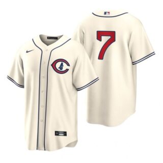 Men's Cool Base Chicago Cubs Yan Gomes 2022 Field of Dreams Cream Stitched Jersey