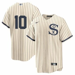 Men's - Cool Base Chicago White Sox #10 Yoan Moncada Field of Dreams Throwback Jersey Stitched
