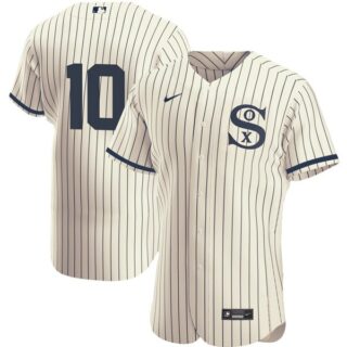 Men's - Flex Base Chicago White Sox #10 Yoan Moncada Field of Dreams Throwback Jersey Stitched